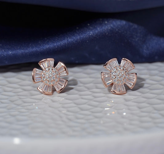 925 Rose Gold Shimmering Earrings