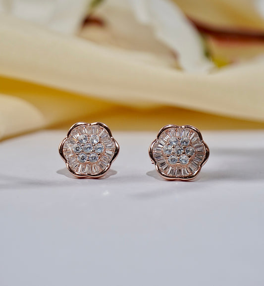 925 Rose Gold Floral Beauty Earring