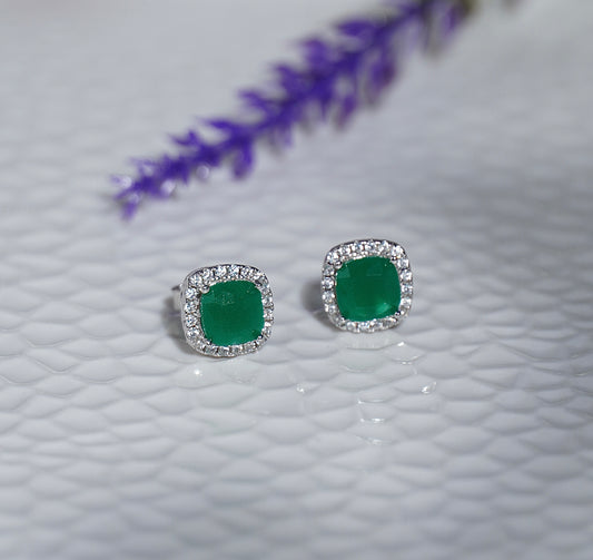 925 Silver Green Drops Earring