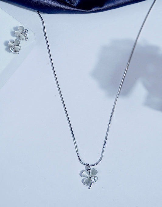 Pure Silver Floral Heart Set