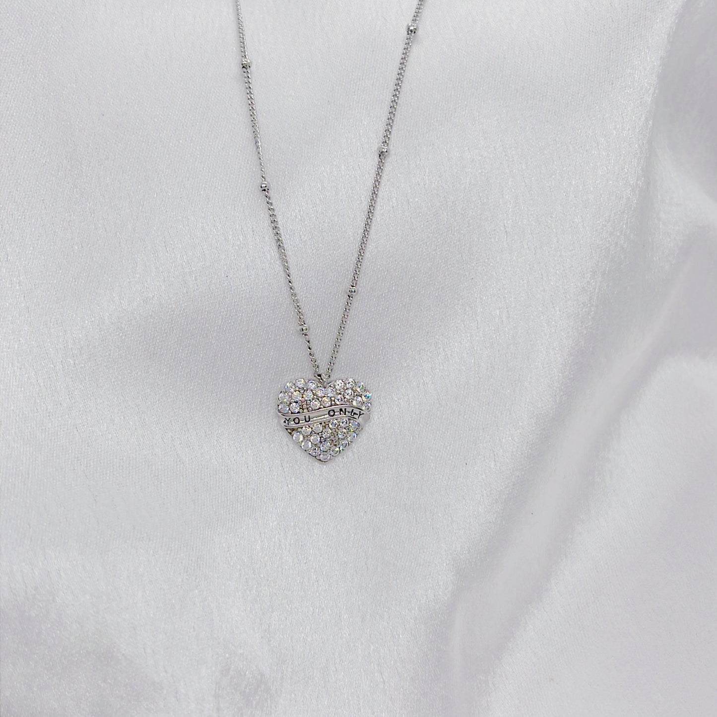 925 Silver Heart Stone Studded Pendant