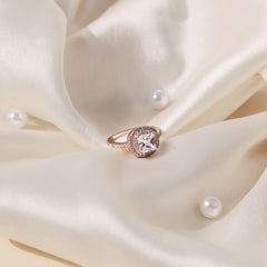 Pure Silver Rose Gold Levelled Ring