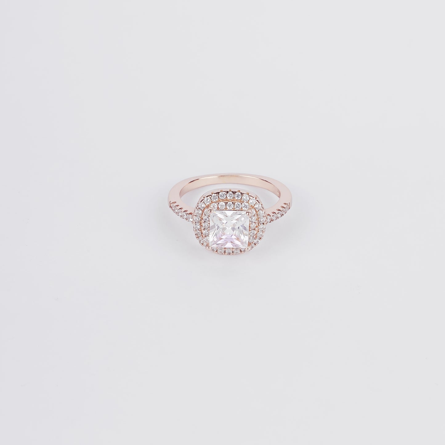 Pure Silver Rose Gold Levelled Ring