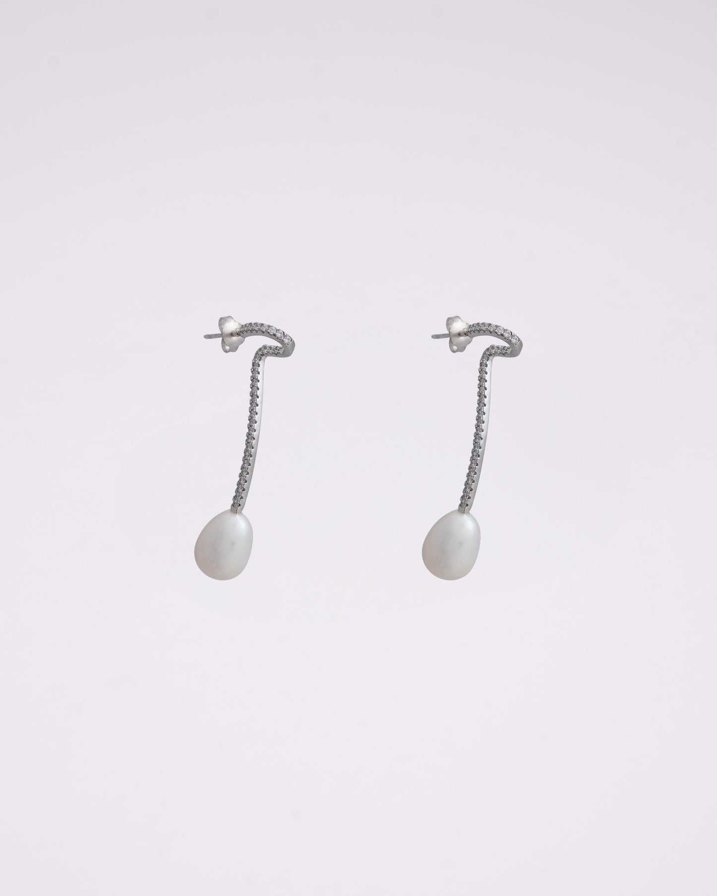 Moonlight Pearls Silver Earrings