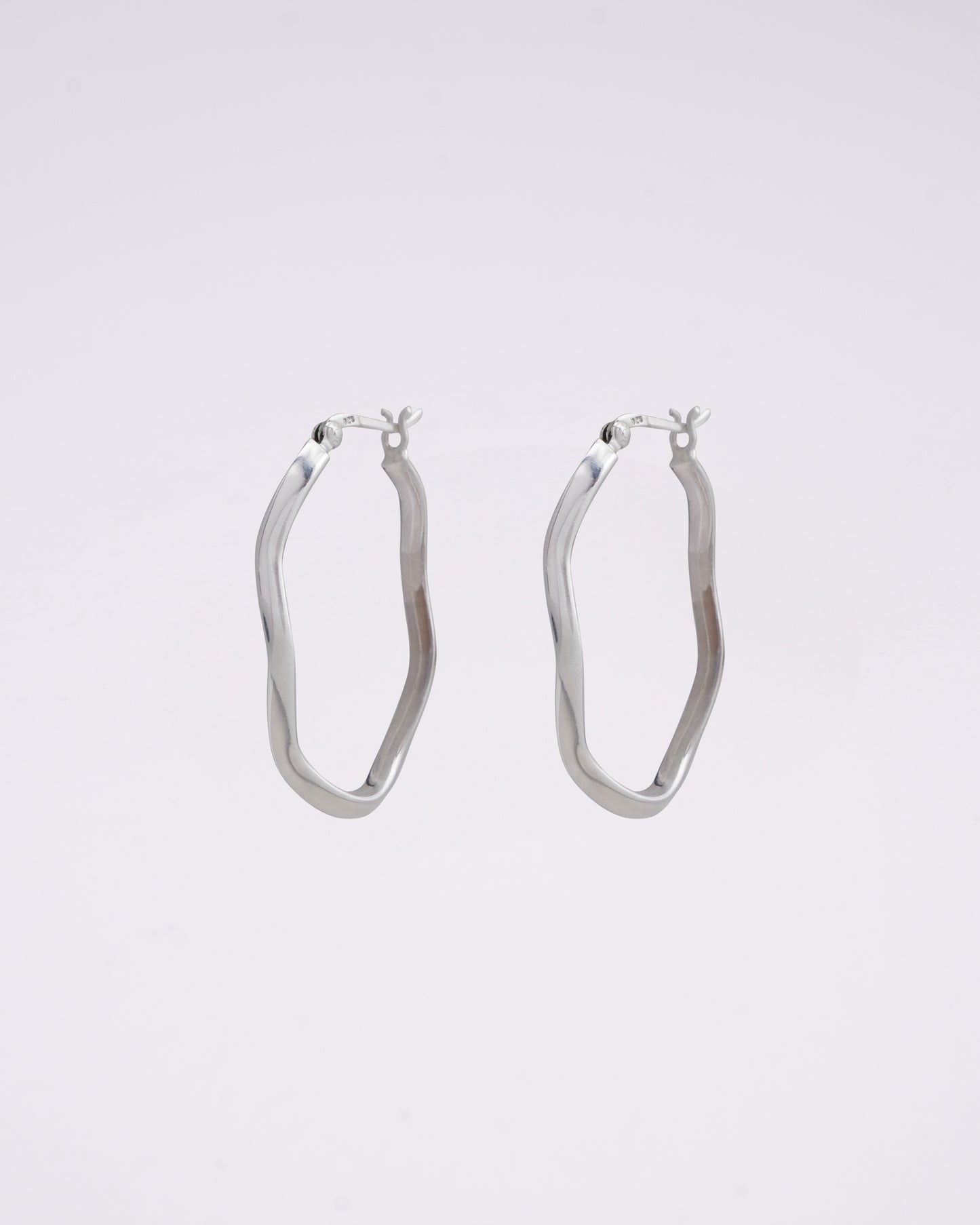 Radiant Hoops Silver Earrings