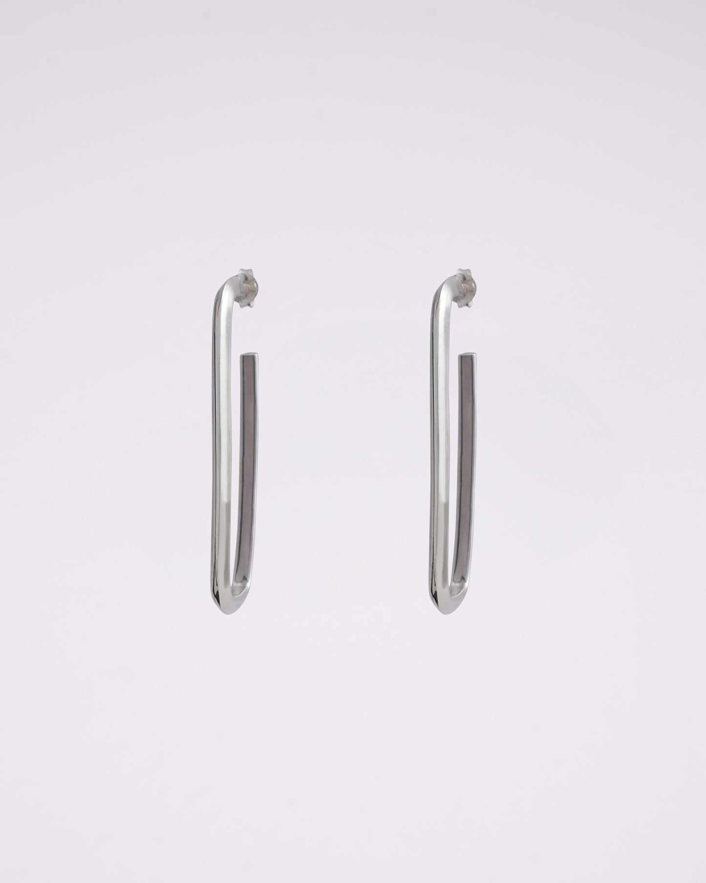 Silver Frame Hoops Earrings