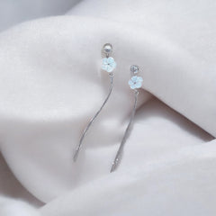 925 Silver Flower Thread Earring