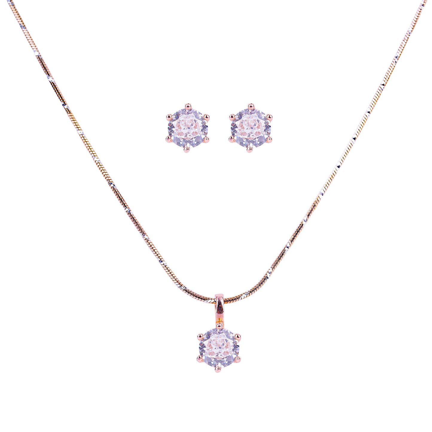 Pure Silver Rose Gold Lustrous Earrings
