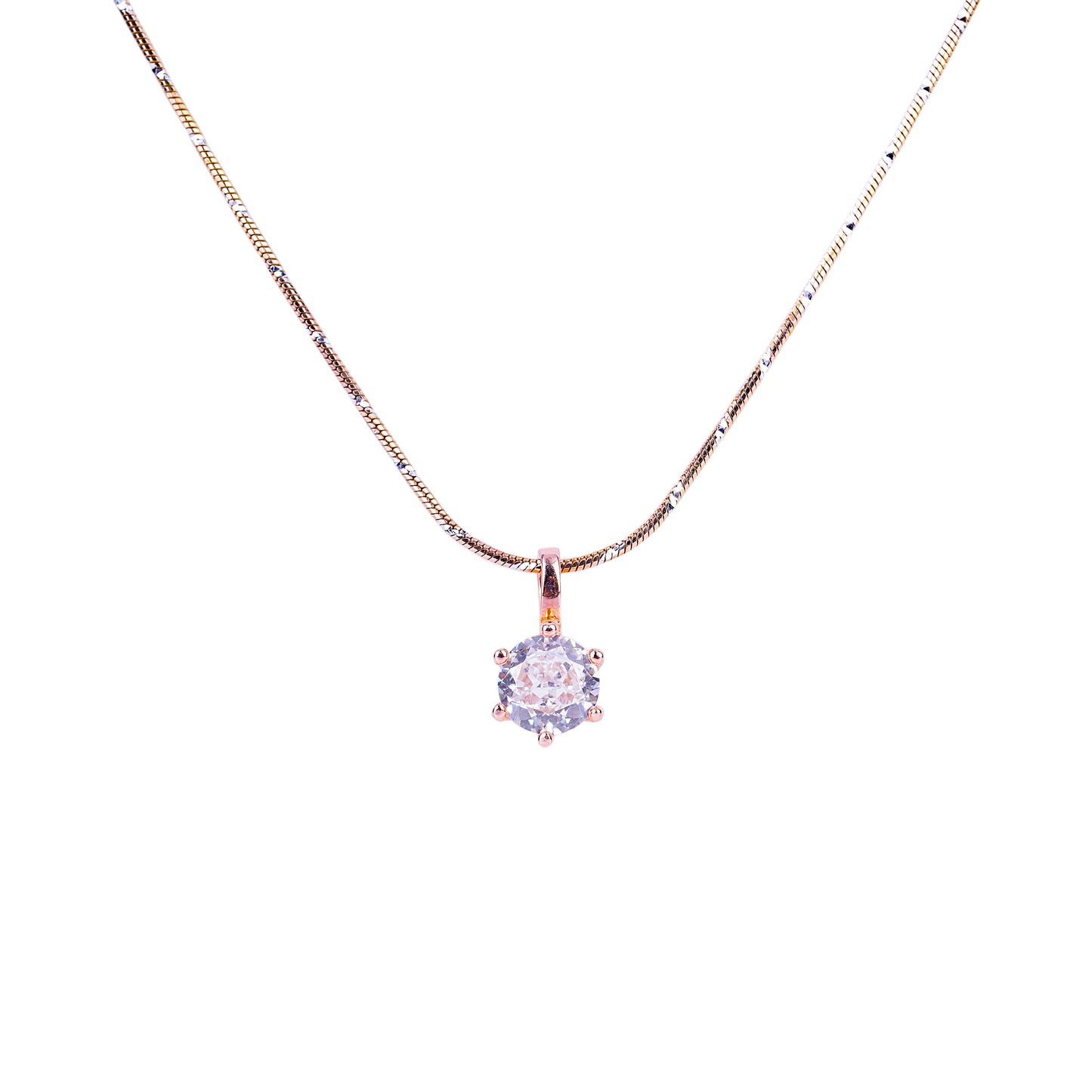 Pure Silver Rose Gold Lustrous Pendant