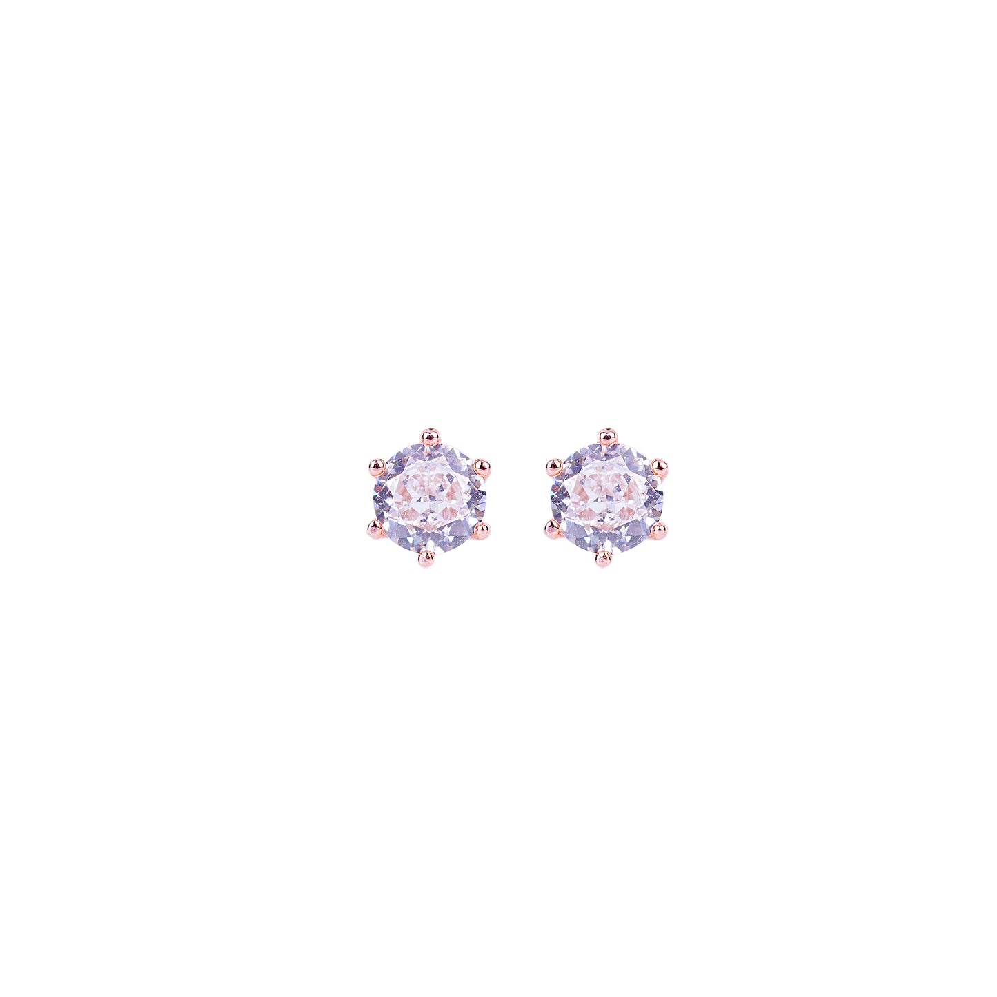 Pure Silver Rose Gold Lustrous Earrings