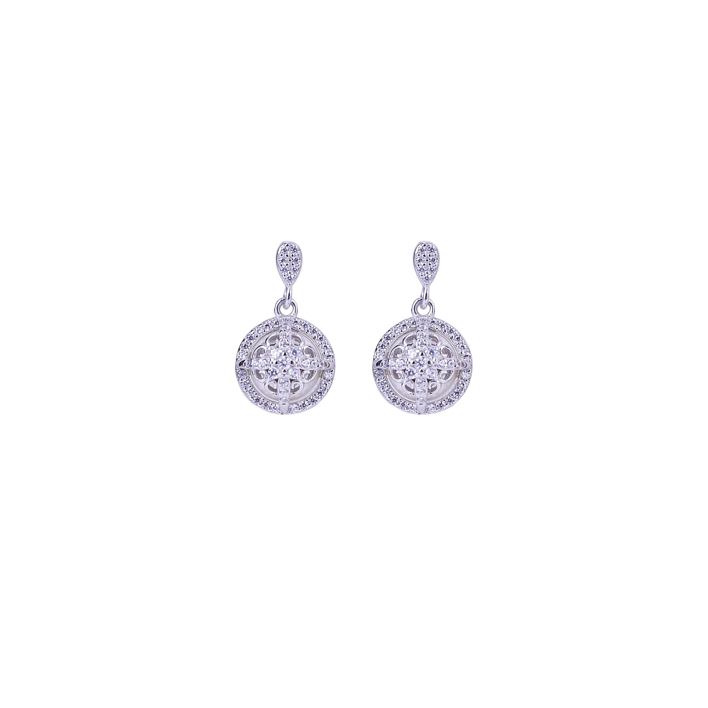 Pure Silver Ivory Orbit Elegance Earrings