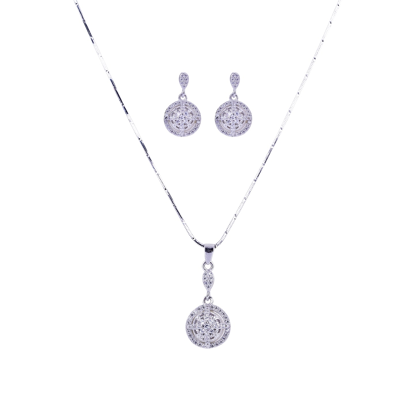 Pure Silver Ivory Orbit Elegance Earrings
