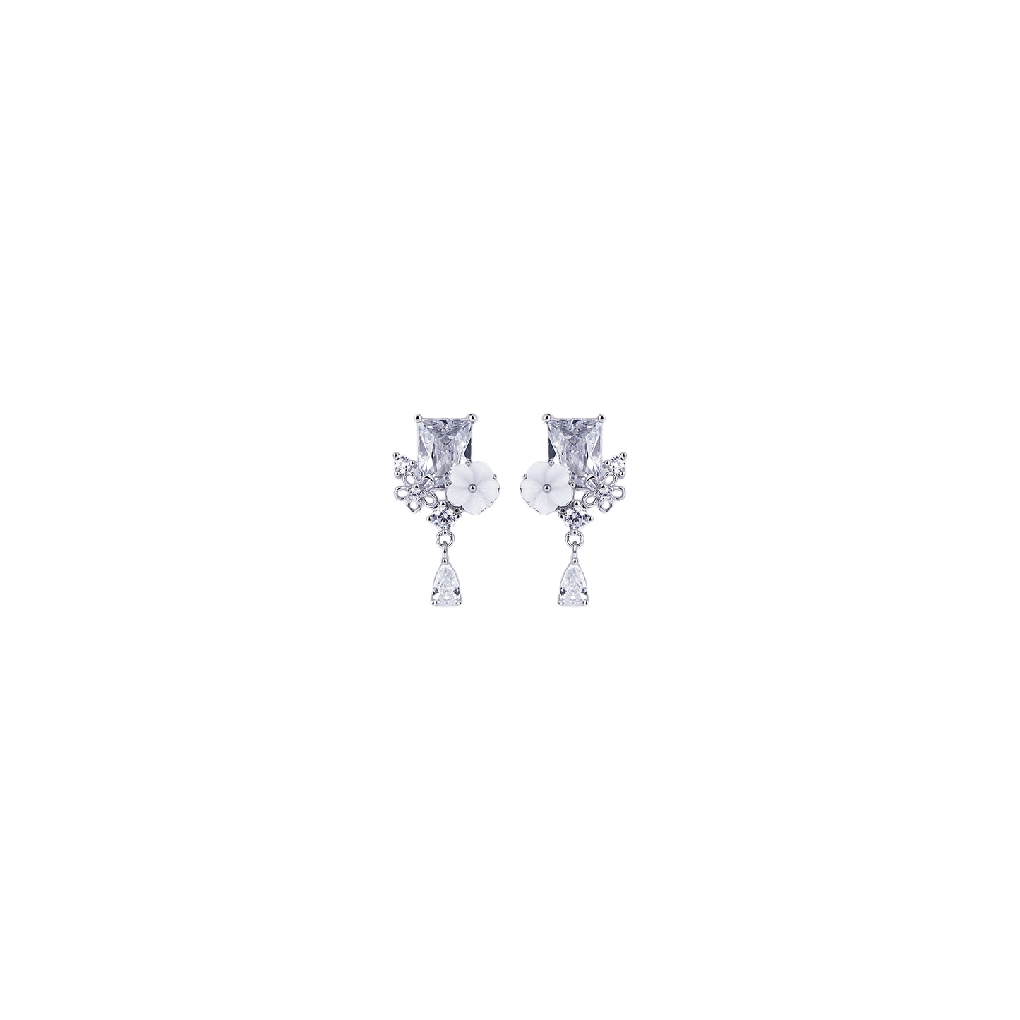 Pure Silver Opal Blossom Earrings