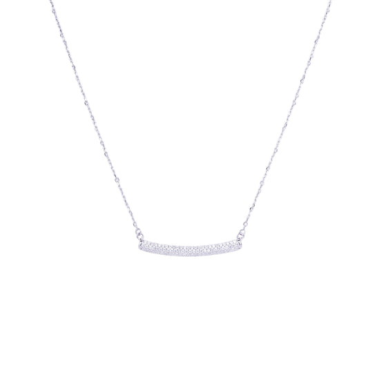 Pure Silver Crystal Curve Pendant