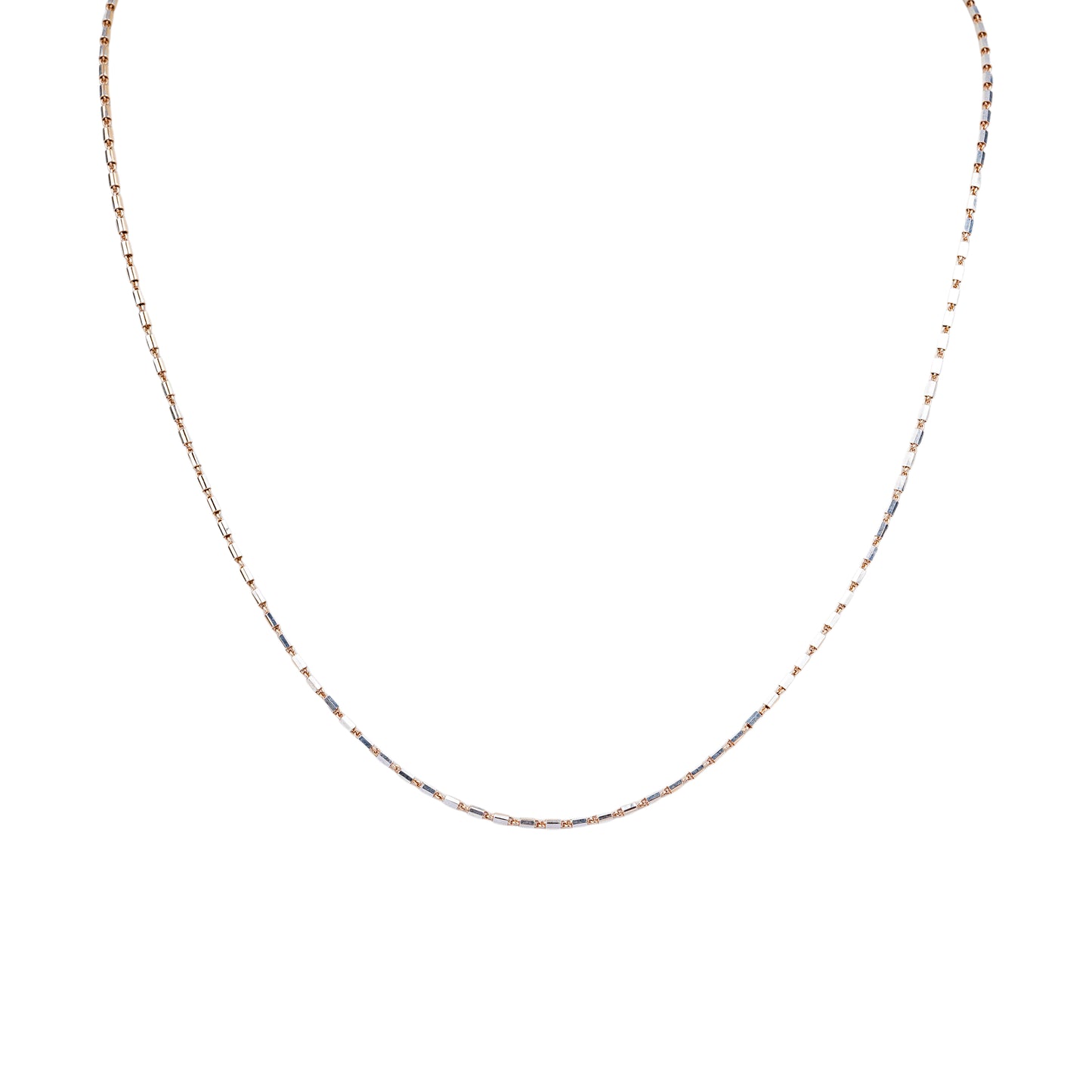 Pure Silver Rose Gold Block Chain