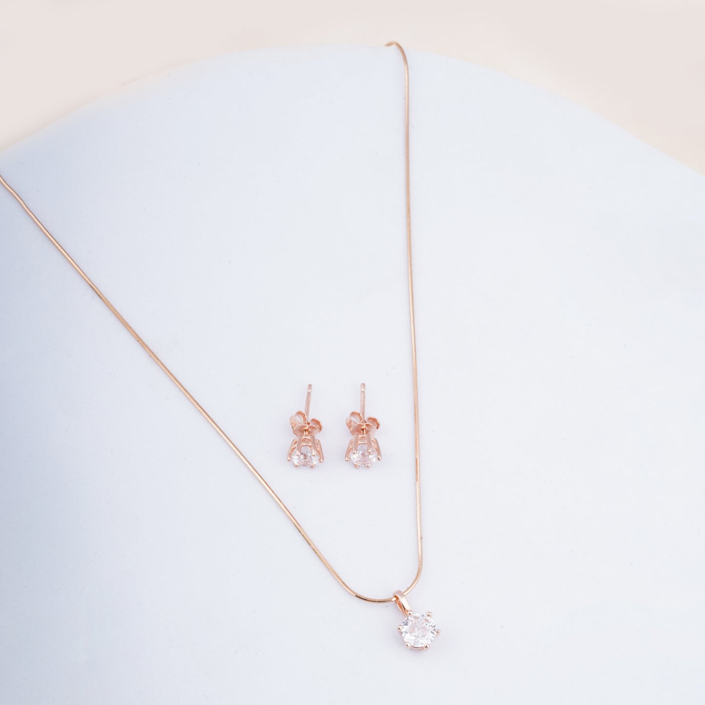Pure Silver Rose Gold Lustrous Earrings