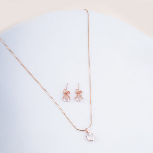 Pure Silver Rose Gold Lustrous Earrings
