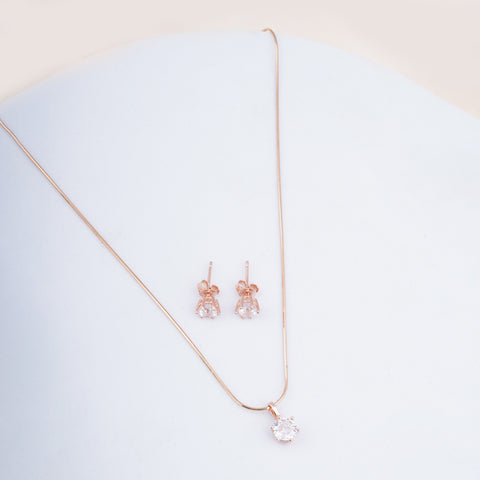 Pure Silver Rose Gold Lustrous Set