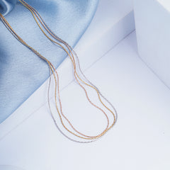 Pure Silver Gold Layered Chain