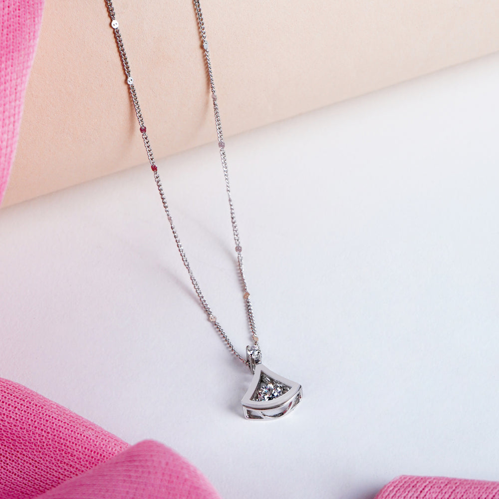 Pure Silver Gleam Crescent Pendant