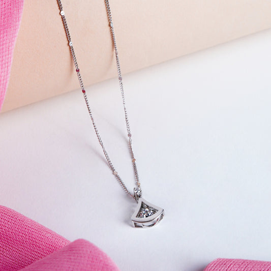 Pure Silver Gleam Crescent Pendant