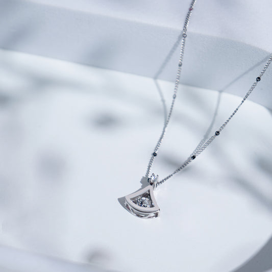 Pure Silver Gleam Crescent Pendant
