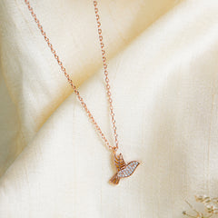 Pure Silver Rose Wings Pendant