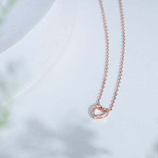 Pure Silver Rose Gold Heartglow Pendant