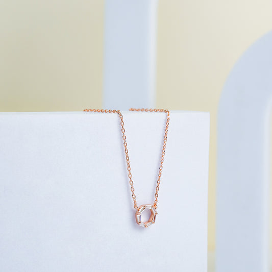 Pure Silver Rose Hexa Glint Pendant