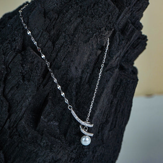 Pure Silver Lunar Pearl Pendant