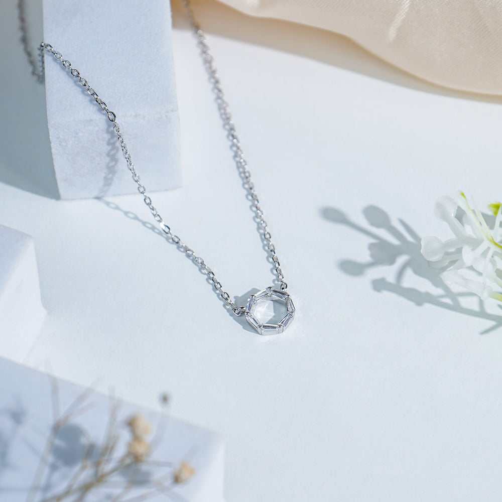 Pure Silver Hexa Glint Pendant