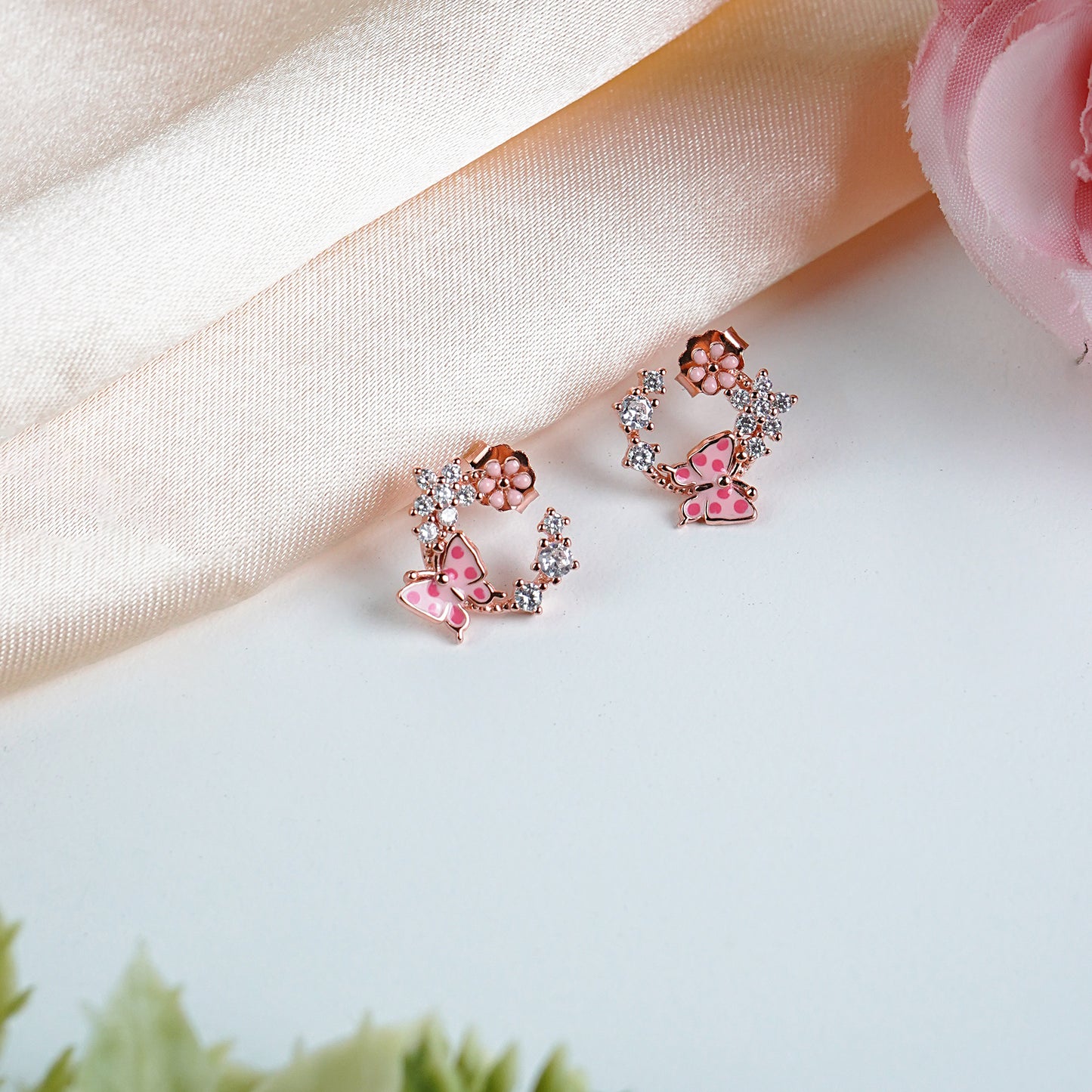 Pure Silver Blush Bloom Earrings