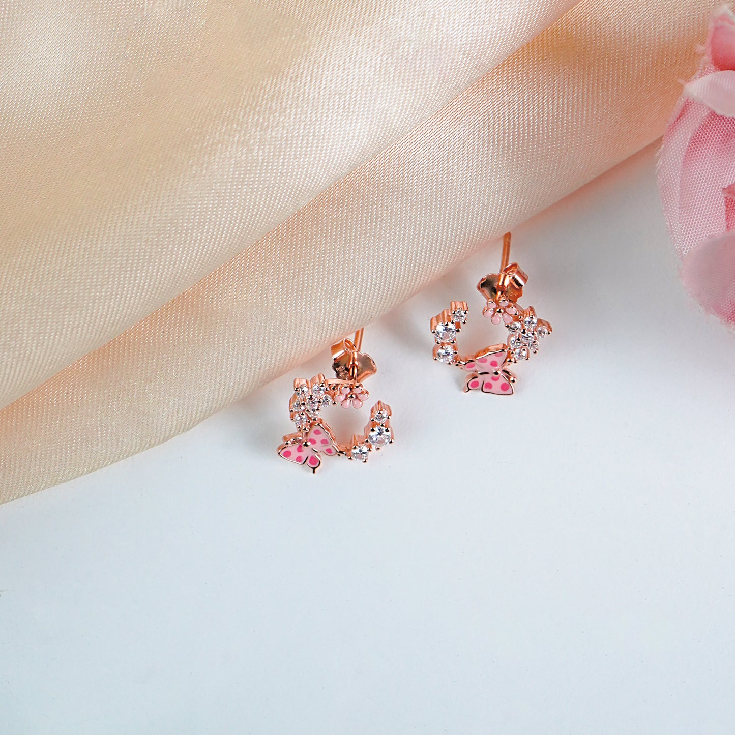 Pure Silver Blush Bloom Earrings