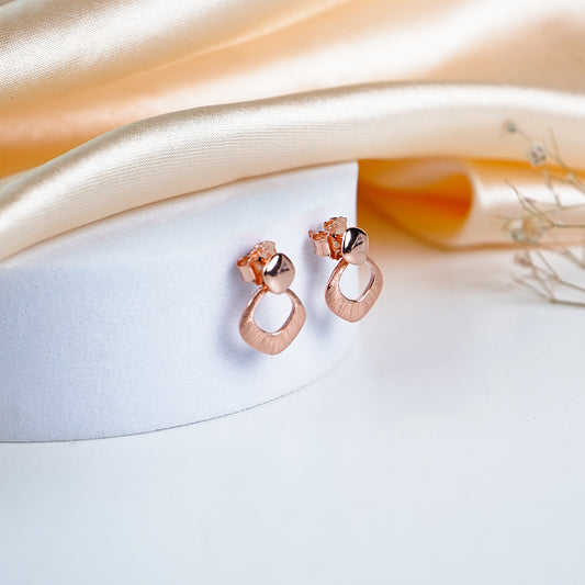 Pure Silver Rose Veil Earrings