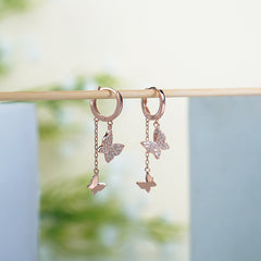 Pure Silver Rose Gold Glide Earrings