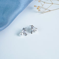 Pure Silver Starlit Pearl Earrings