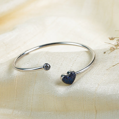 Pure Silver Midnight Heart Bracelet