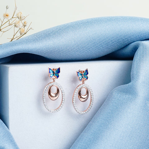 Pure Silver Butterfly Loops Earrings
