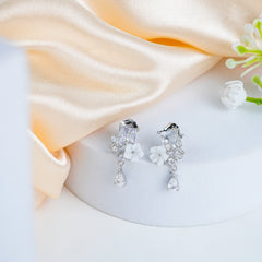 Pure Silver Opal Blossom Earrings