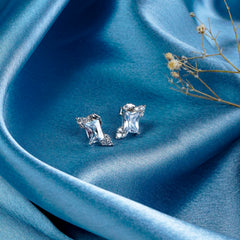 Pure Silver Square Prism Earrings