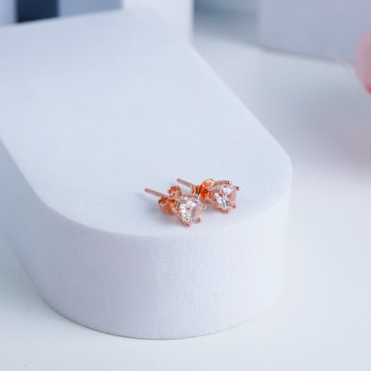 Pure Silver Rose Gold Lustrous Earrings