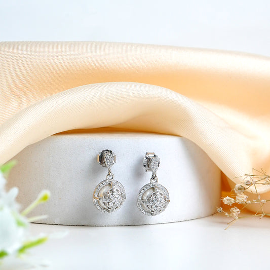 Pure Silver Ivory Orbit Elegance Earrings