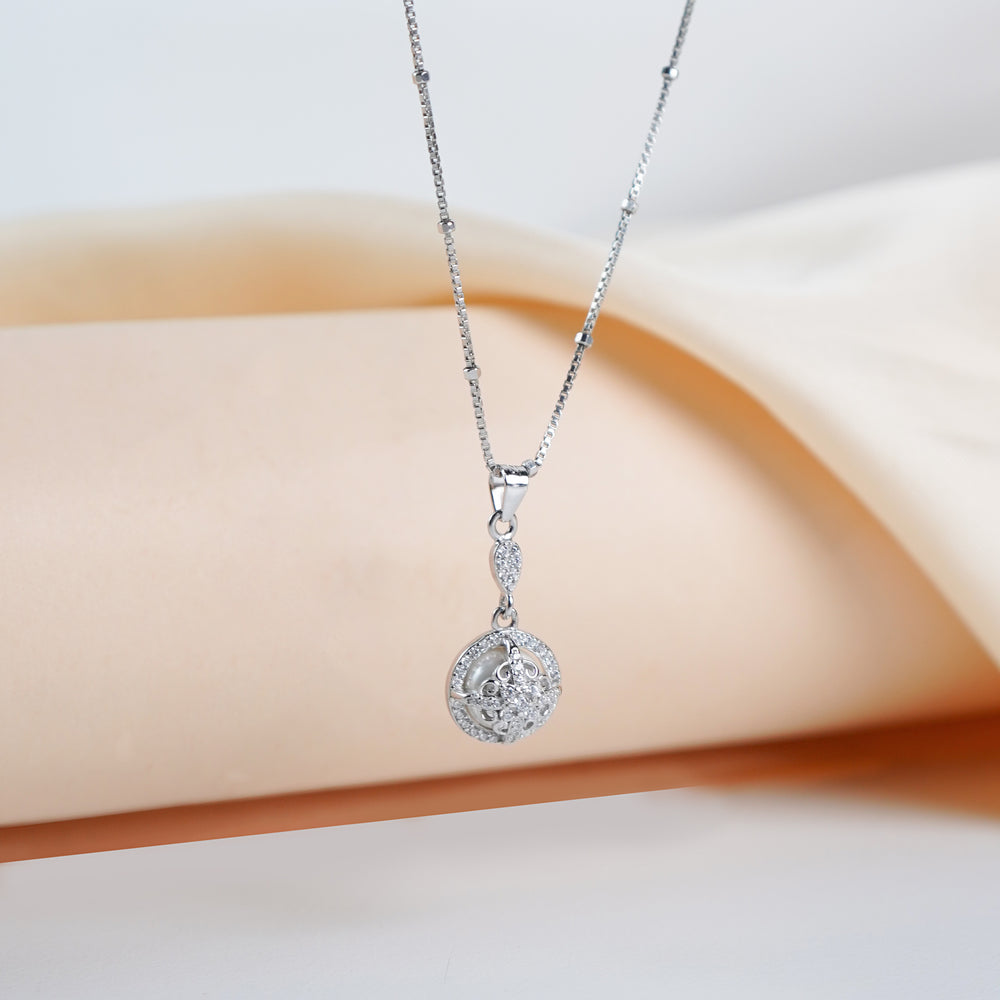 Pure Silver Ivory Orbit Elegance Pendant