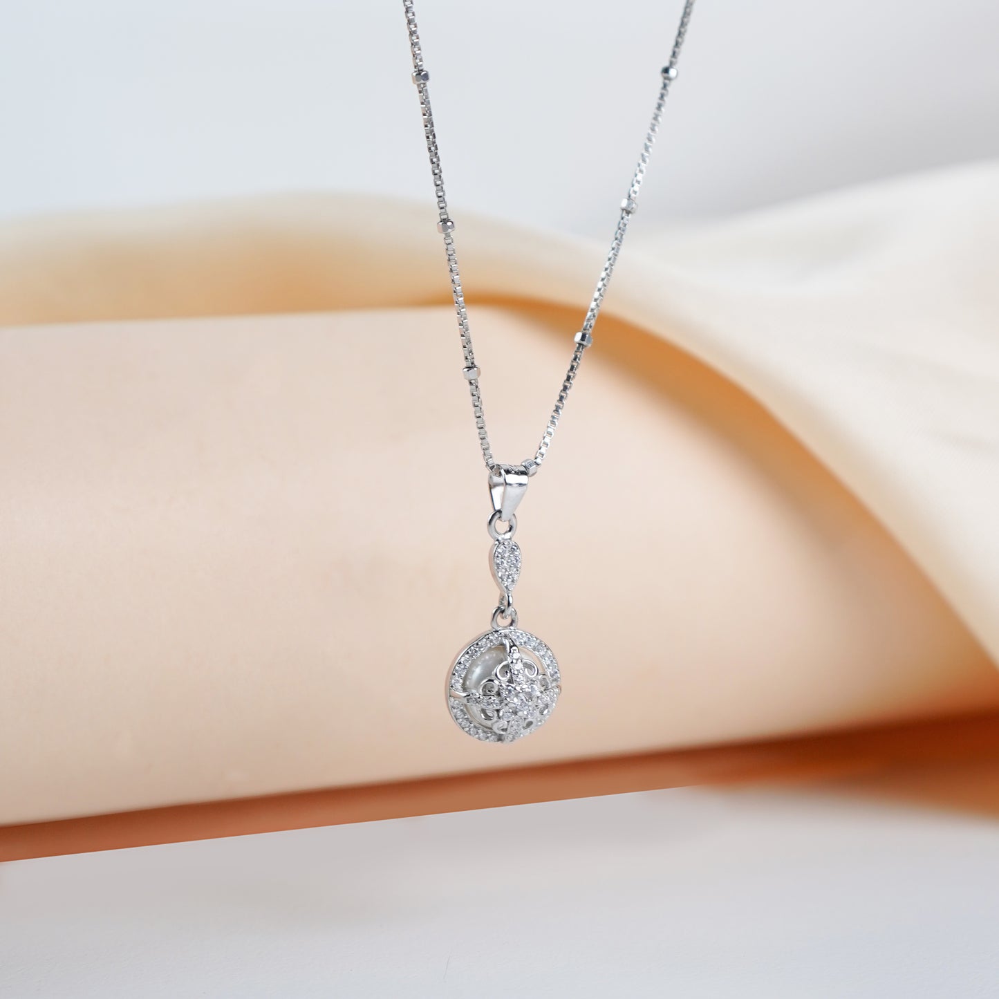 Pure Silver Ivory Orbit Elegance Pendant