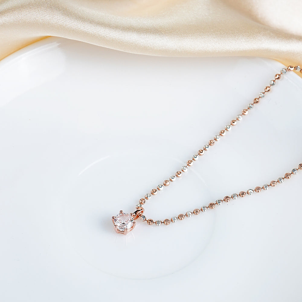 Pure Silver Rose Gold Lustrous Pendant