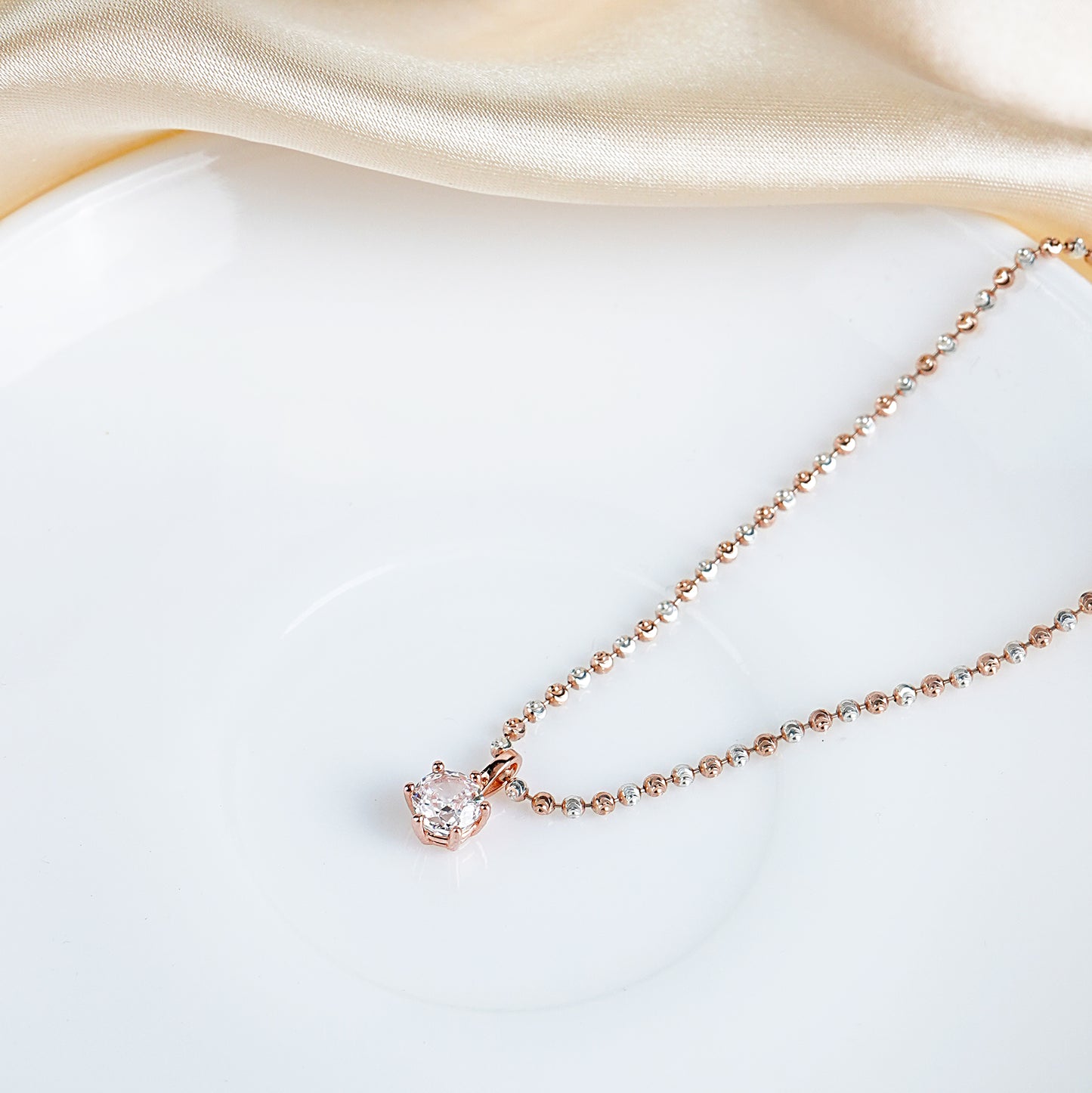 Pure Silver Rose Gold Lustrous Pendant