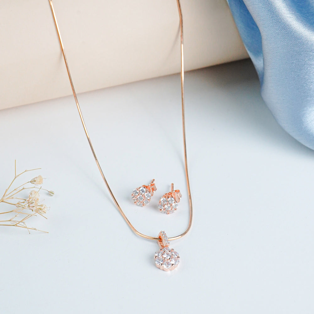 Pure Silver Rose Gold Royal Set