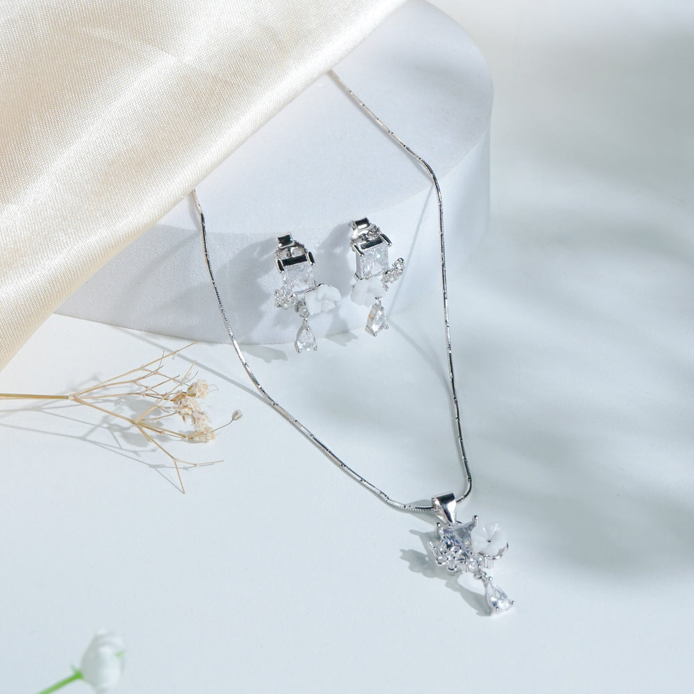 Pure Silver Opal Blossom Set