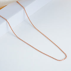 Pure Silver Rose Gold Threaded Chain