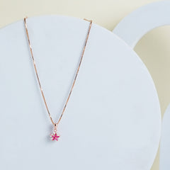 Pure Silver Pink Flower Pendant